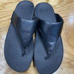 FitFlop FitfFlop Lulu Women’s 10 Black Leather Open Toe Thong Slide Sandals 188-001 S31 Photo 0