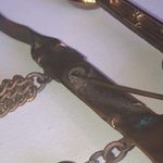 Lot of 2 Vintage Aged Brass Tone Pipe Brooch Shoulder Pin Photo 11