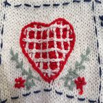 VTG 80s Allison Smith Heart Knit Sweater | L Ramie Blend Made in Korea Red Size L Photo 4