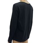 Boston Proper Cotton Black Criss Cross V Neck Long Sleeve Tee Shirt Womens M Photo 4