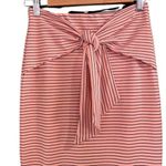 ZARA  Skirt Knee Length Tie-Front Pink Pinstriped Knit Pencil Skirt Size Small Photo 4