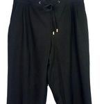 ZARA High Rise Drawstring Tapered Trousers Pants Pockets Tie Waist S Black #3096 Photo 3