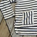Madewell Women's Striped Context Hoodie Cream/Black Size S Photo 3