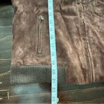 Talbots  Suede leather women’s zip up bomber  chocolate brown Jacket 10P Photo 9
