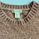 Cynthia Rowley  Blush Pink Chenille Rolled Hem Boxy Crew Neck Pullover Sweater  L Photo 9