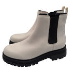 Marc Fisher Chelsea Pirro Boots Lug Sole Size 9.5 Chunky White Leather Platform Photo 0