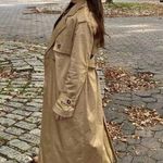 Favorite Daughter The Charles Tie Waist Sand Double Breasted Trench Coat Medium Photo 1