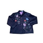 White Stag  Womens Black Long Sleeve Collared Embroidered Jacket Size XL (16/18)‎ Photo 1