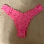 Neon Pink Cheeky Bikini Bottom Ruffled Size L Photo 0