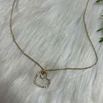 Open heart Dainty heart dangle gold tone Necklace Photo 1
