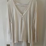 Free People We the free Cream Long Sleeve Henley top size XS oversized boho Photo 1