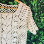 Crotchet style short sleeve white trendy see through top White Size undefined Photo 4