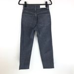 RE/DONE 70's Stove Pipe Jeans Raw Hem Button Fly High Waist Black 26 Photo 1