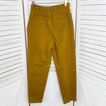 ZARA Tapered Leg Paper Bag Crop Pants Mustard Yellow Small Cotton Twill Photo 1