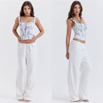 House Of CB Ivory Linen Mix Trousers NWOT size XS L Photo 1