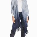 White House | Black Market ombré Blue Gradient Ruana Shawl Wrap EUC size S/XS Photo 1
