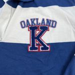 Women's Striped Long Sleeve Oakland Graphic Polo T Photo 2