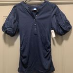 Old Navy Women's Maternity Blue Henley Puffed Sleeve Top Size XS New With Tags Photo 0