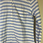 Old Navy  Top Womens Medium Blue Striped Oxford Popover Tunic Coastal Preppy Photo 0