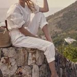 💕DOEN💕 Louvre Pant ~ High Waisted Pleated Ankle Pants Salt White 8 NWT Photo 6