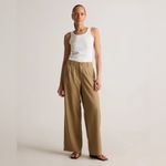 Quince NWT  Women’s Drapey Twill Pleated Trouser Boxwood Brown Sz 0 Photo 1