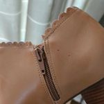 Jack Rogers Booties Brown Tan Leather Ankle Boots Marianne Scallop Trim Casual Photo 6
