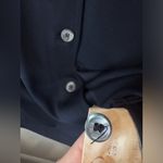 Burberry  London Women’s Navy Blue Viscose Button Down Shirt‎ Size 16 (48) Photo 5