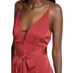 AMYLYNN Backless Satin Dress Jolie Satin Slip Dress in Burgundy Size Small Red Photo 3