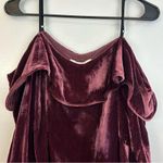 WAYF Wine Red Off The Shoulder Velvet Jepson Ruffle Blouse Size Small Photo 3