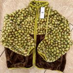 UGG  brown and yellow animal print faux fur oversized full zip hoodie small Photo 4