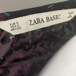 ZARA  Women's Black Ruffle Floral Swiss Dot Long Sleeve Dress Small Photo 6