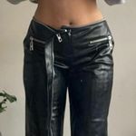 ZARA Bloggers Fave Black Faux Leather Pants Zipper Detail/Detachable Waist-Small Photo 1