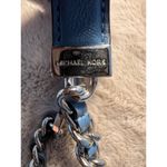 Michael Kors Quilted Blue Shoulder Bag With Chain Straps & MK Charm Photo 6