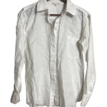 Gold Hawk Linen Shirt Lace Elevated Basic Minimalist Womans XS White Photo 0