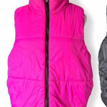 Reversible Pink and Black Puffer Vest Sz Large Photo 0