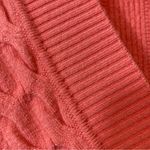 Cyrus  Salmon Pink Ribbed Cable Knit Button Front V-Neck Cardigan Sweater Photo 1