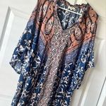 Umgee  Boho Paisley Print Dress Sz Med Dress 3/4 Bat Sleeve Flowy Skirt Photo 0