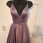 La Femme  Lavender/Gray  Spaghetti Strap V Neck Dress Size 4 NWT Photo 12