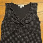 Dressbarn‎ Womens Tank Top Blouse Front Polka Dot Scoop Neck Black White L Size L Photo 1