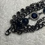 Vera Wang Simply  Multi-strand Blue and Silver Tone Chain Bracelet Photo 1