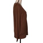 JM Collection Medium Sweater V-Neck Long Sleeve Stretch TIght-Knit Brown New Photo 1