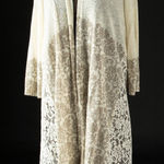 Simply Noelle Lacy Sheer Print Cardigan Duster Cream Small/Medium 8-10 Photo 0