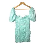 Oh Polly Oh‎ Polly Mini Dress Ruched Corset Puff Sleeve Mint Green Lace Size 8 NWT Photo 6