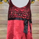Lane Bryant 20W Deep Red & Black Sleeveless Blouse Sequin Whimsy Goth Fairy Core Photo 0