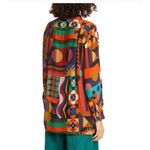 Farm Rio Tropical Shapes Multicolor Long Sleeve Blouse Large Anthropologie $229 Photo 1
