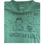 American Eagle Short Sleeve green tee with snoopy graphic T Photo 1