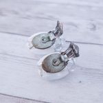 Vintage Clip On Earrings Stamped West Germany Off White & Clear Statement Photo 5