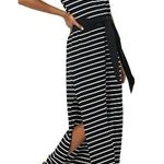 Monrow Pocket T Shirt Dress Maxi Round Neck Side Slits Pullover Cotton Gray XL Photo 0