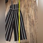 EXPRESS  Jumpsuit Womens Medium Multi Striped Empire Waist Square Neck Wide Strap Photo 4