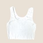 SheIn , white, small, butterfly ribbed cropped tank top Photo 1